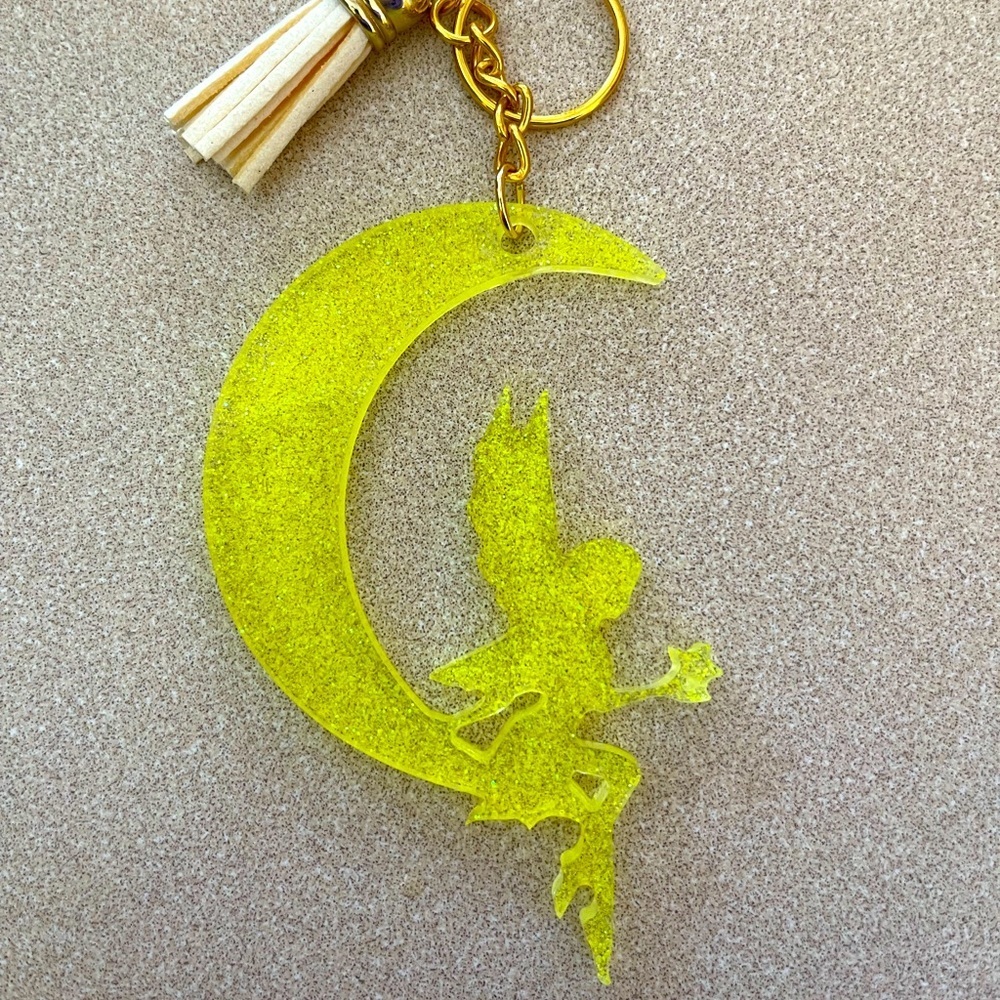 🎉🎉HP🎉🎉 Handmade Fairy Sitting on the Moon Keychain